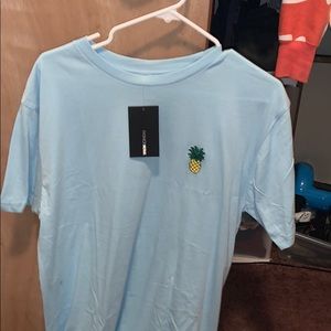 Short sleeve fashion nova light blue shirt